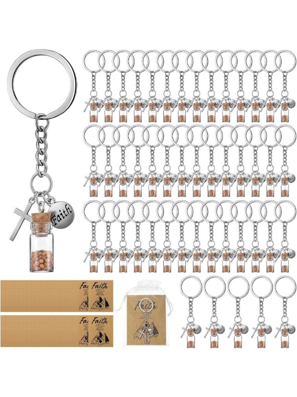Faith-Inspired Mustard Seed Keychain Gift Set - Unique Spiritual Keepsake